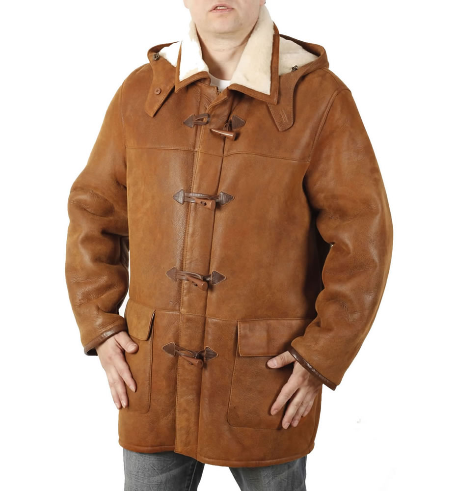 sheepskin duffle coat mens