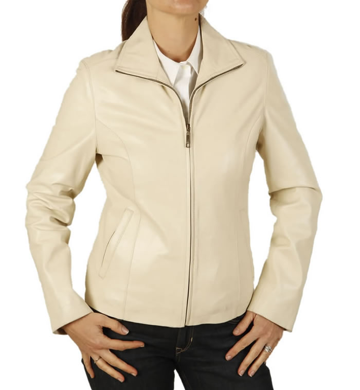 Ladies Classic Zipped Leather Jackets Simons Leather