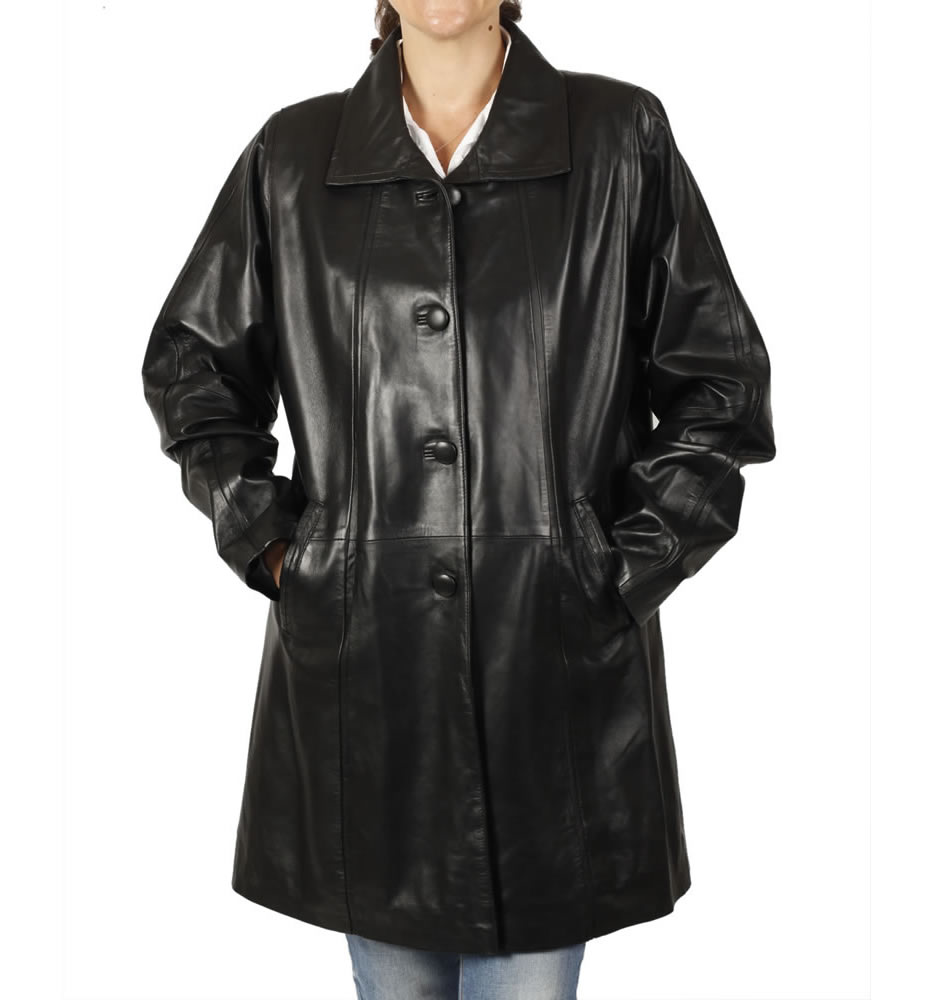 ladies black knee length coat