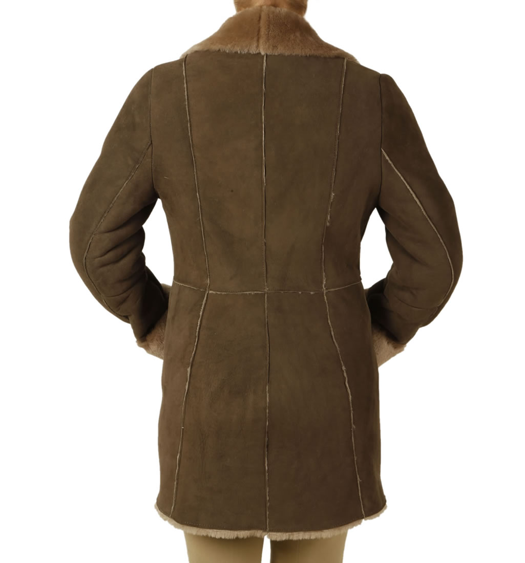 Ladies Shaped RawEdged Classic Sheepskin Coat from Simons Leather