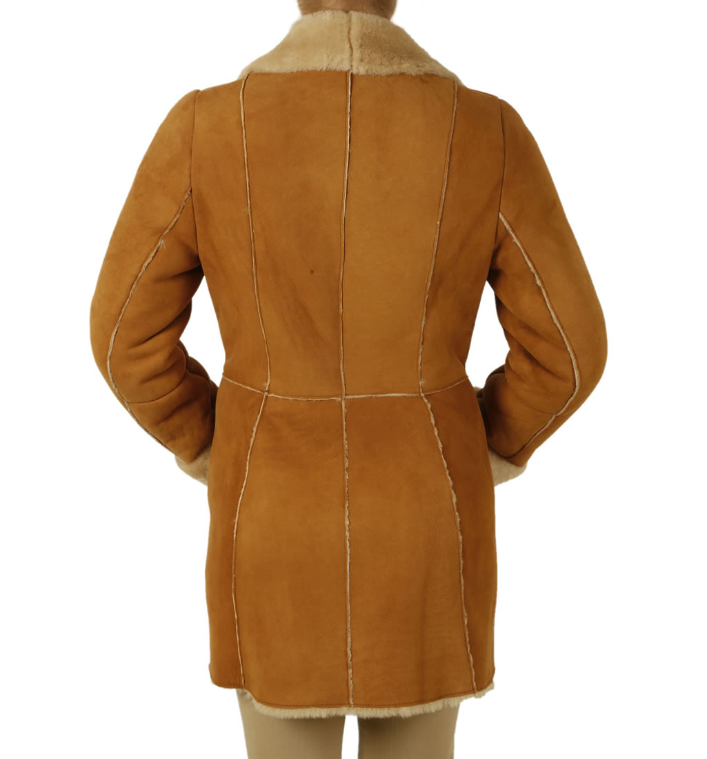 Ladies Shaped RawEdged Classic Sheepskin Coat from Simons Leather