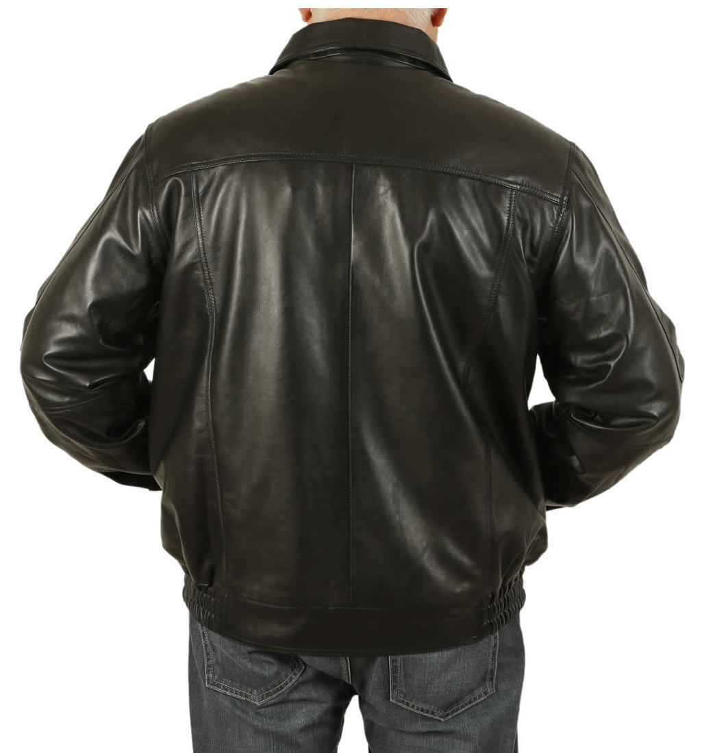 Size 8XL Mens Black Leather Blouson from Simons Leather
