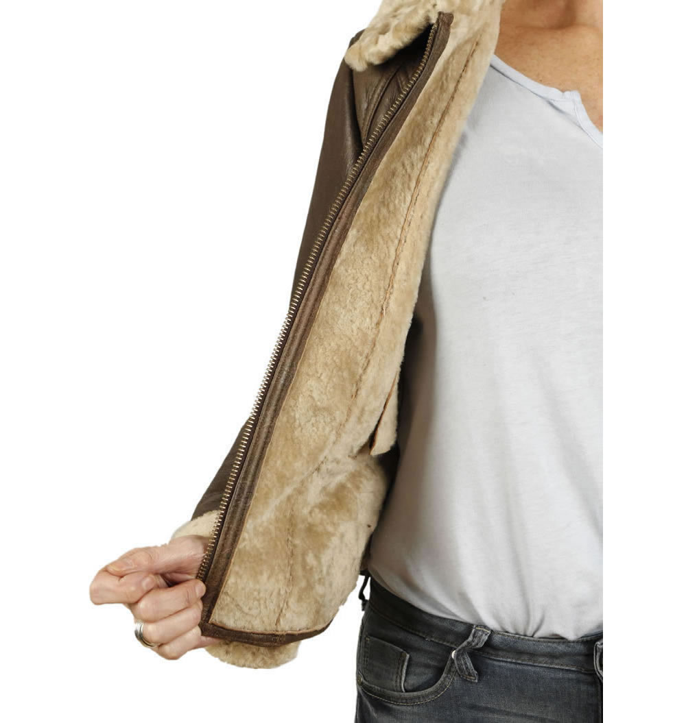 cropped sheepskin jacket