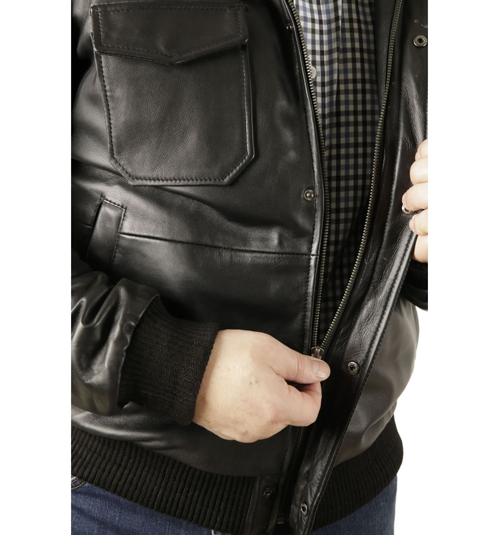 leather motorcycle bomber jacket
