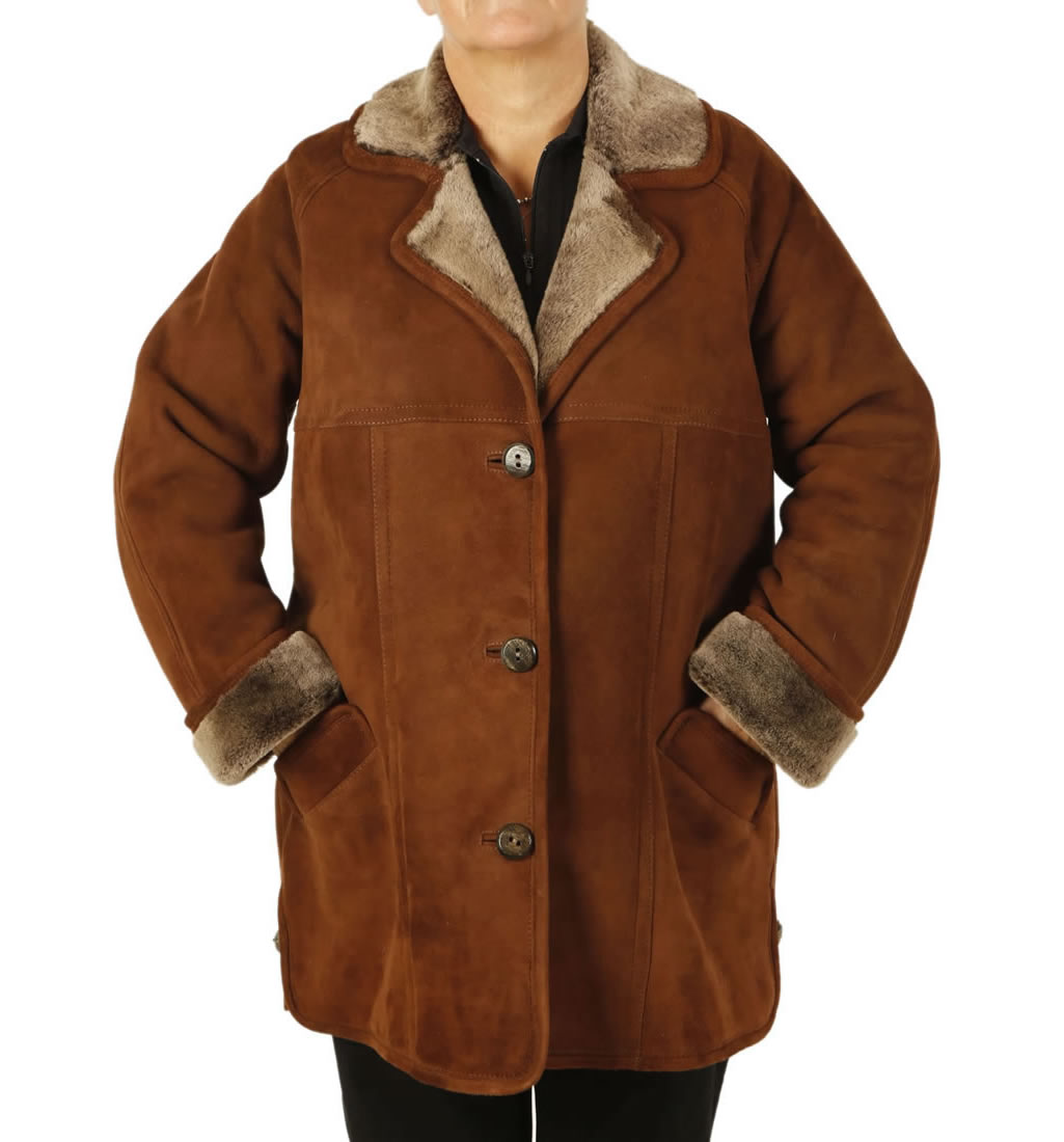 Ladies classic sheepskin coat from simons leather