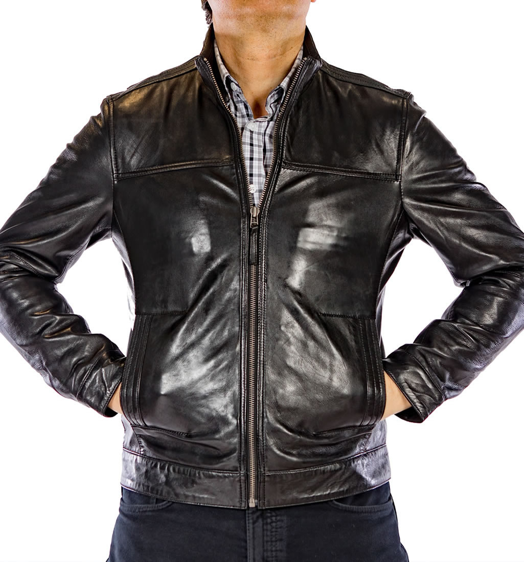 Black ZipUp Leather Jacket from Simons Leather