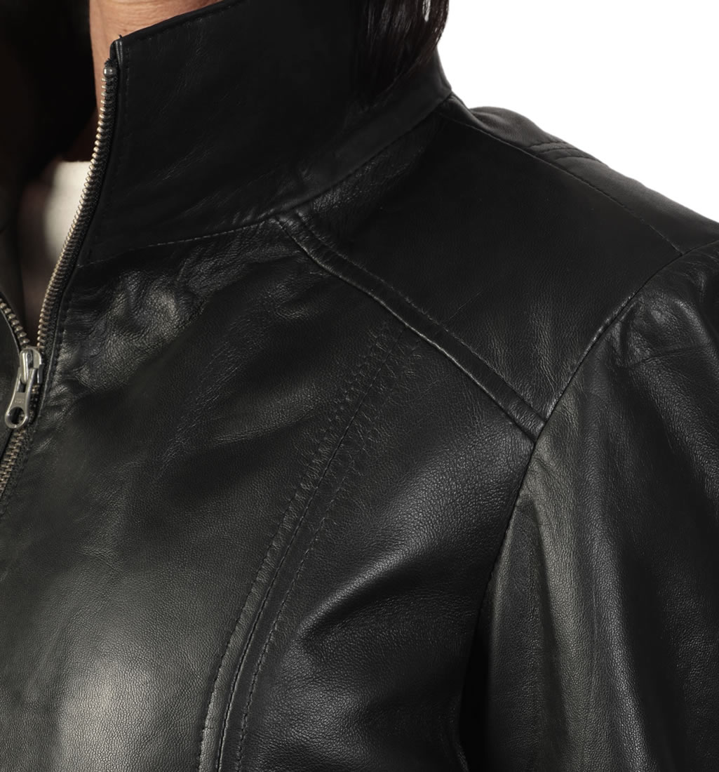 long line leather jacket