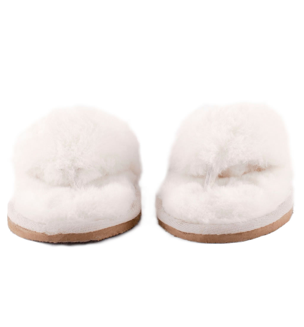 Sheepskin flip flop slippers sales