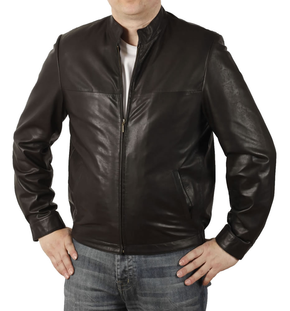 leather jacket stand up collar