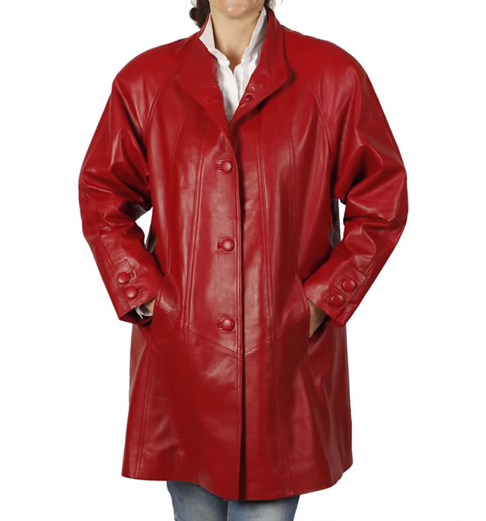 three quarter length leather jacket