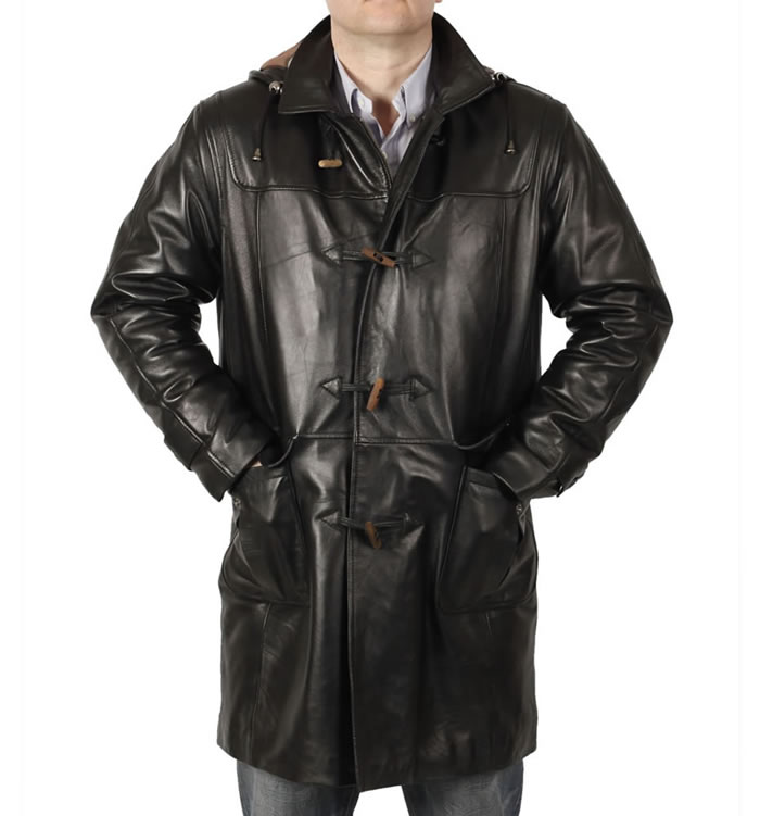 three quarter length leather jacket