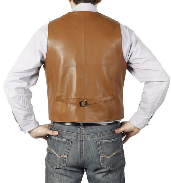 SL11492 - Classic Tan Leather Waistcoat