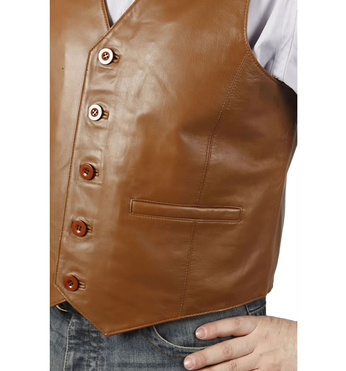 SL11492 - Classic Tan Leather Waistcoat