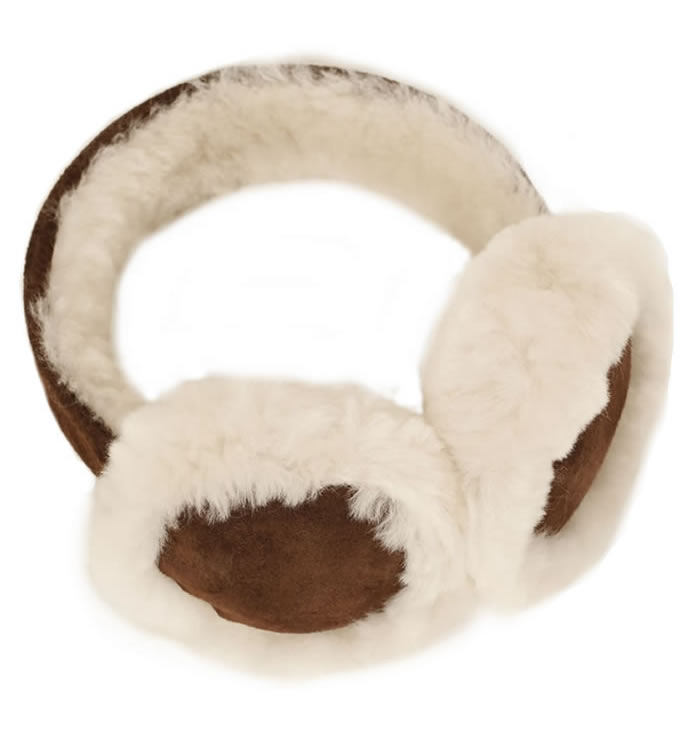 Whisky Brown Sheepskin Ear Muffs - SL611184