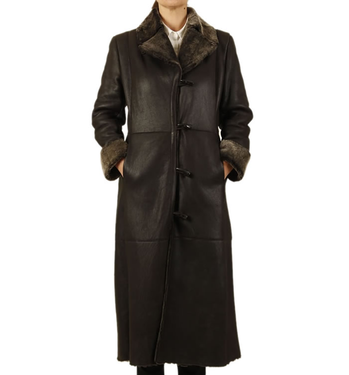 Full Length Brown Lambskin Coat - SL11776