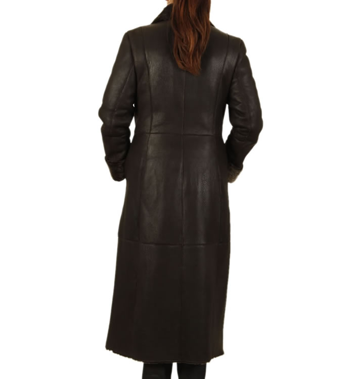 SL11776 - Full Length Brown Lambskin Coat