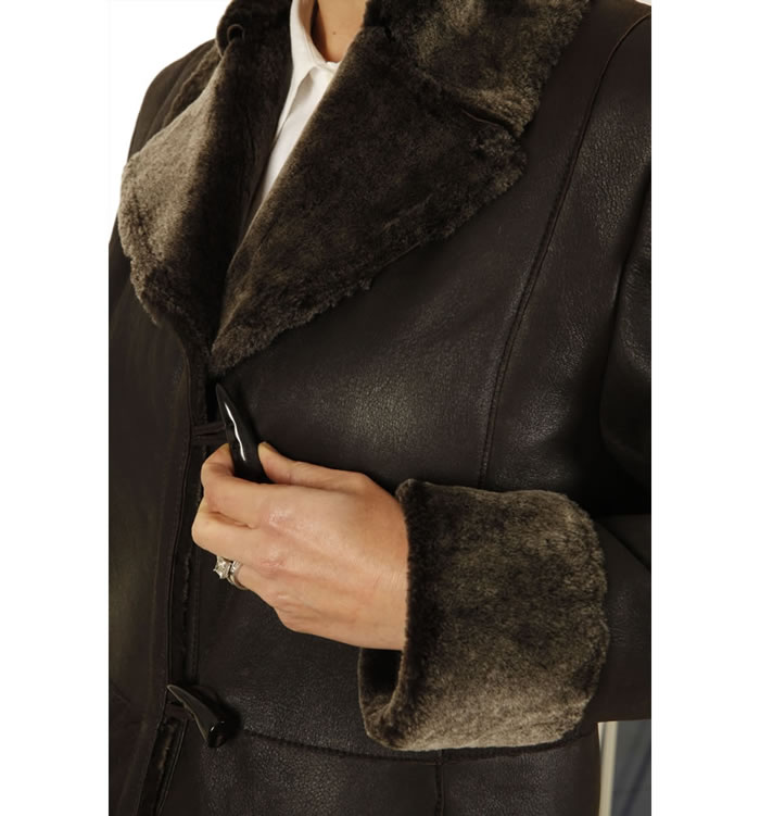 SL11776 - Full Length Brown Lambskin Coat