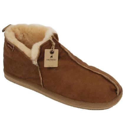 Shepherd Ladies Boot Style Antique Leather Sheepskin Slipper - SL61211LW