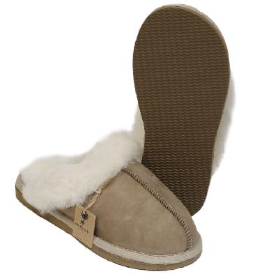 SL601004 - Shepherd Jessica Ladies Cuffed Stone Sheepskin Mule Slipper