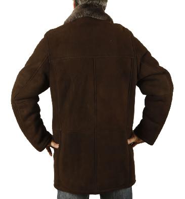 SL117432 - Chocolate Brown Mens Sheepskin Box Coat