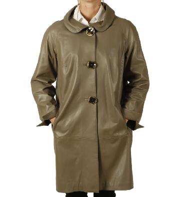 Ladies Designer Shift Style Leather Coat - SL12121