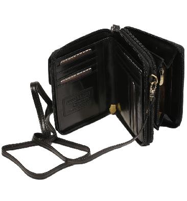 Mens Black Leather Mini Hand Held Organiser - SL5550