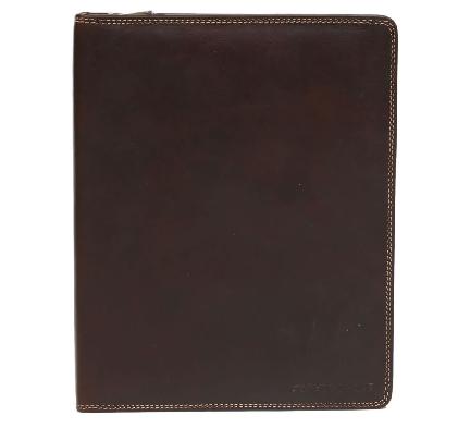 SL5560 - Brown Leather Zip-Up Folio And I-Pad Holder