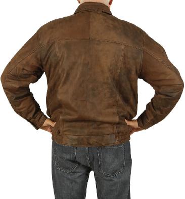 SL10134XL - Size 4XL Mens Brown Buff Leather Blouson