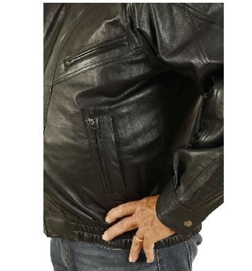 SL1013214XL - Size 4XL Mens Black Leather Blouson
