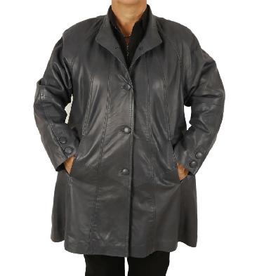 Leather swing sales coat plus size