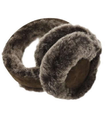 Brown Tipped Sheepskin Ear Muffs - SL6111811