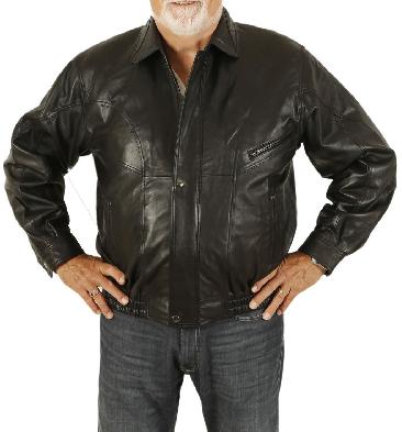 Mens Black Leather Blouson - SL101321