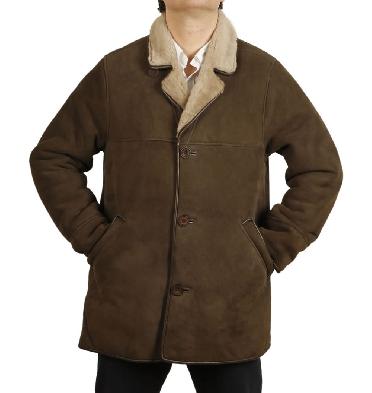 Mens Classic Sheepskin Coat In Bracken - SL117411