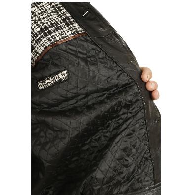 SL111816XL - 6XL Mens Black Hide Leather Box Jacket