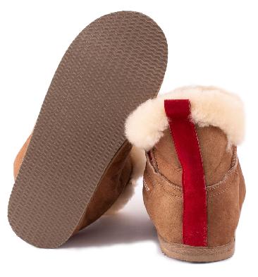SL612191 - Shepherd Bella Boot Style Antique Leather Sheepskin Slipper