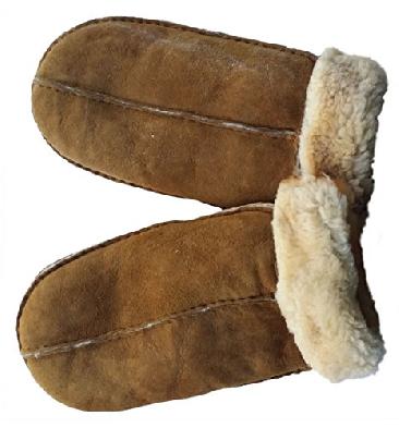 Ladies Sheepskin Mittens In Cognac - SL60325