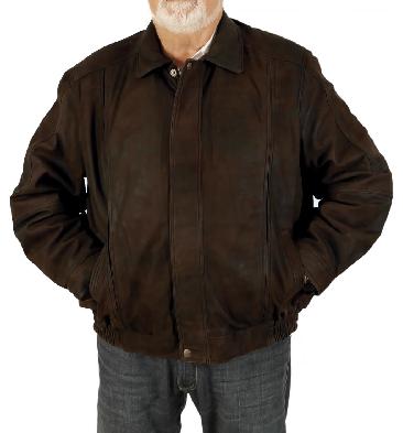 Size 6XL Mens Dark Brown Buff Leather Blouson - SL111616XL