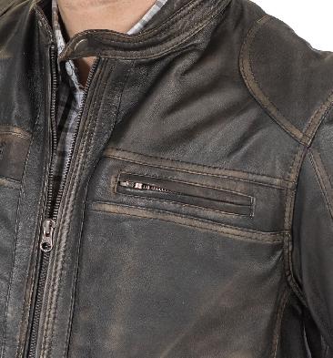 SL10123 - Antique Black Leather Biker Jacket