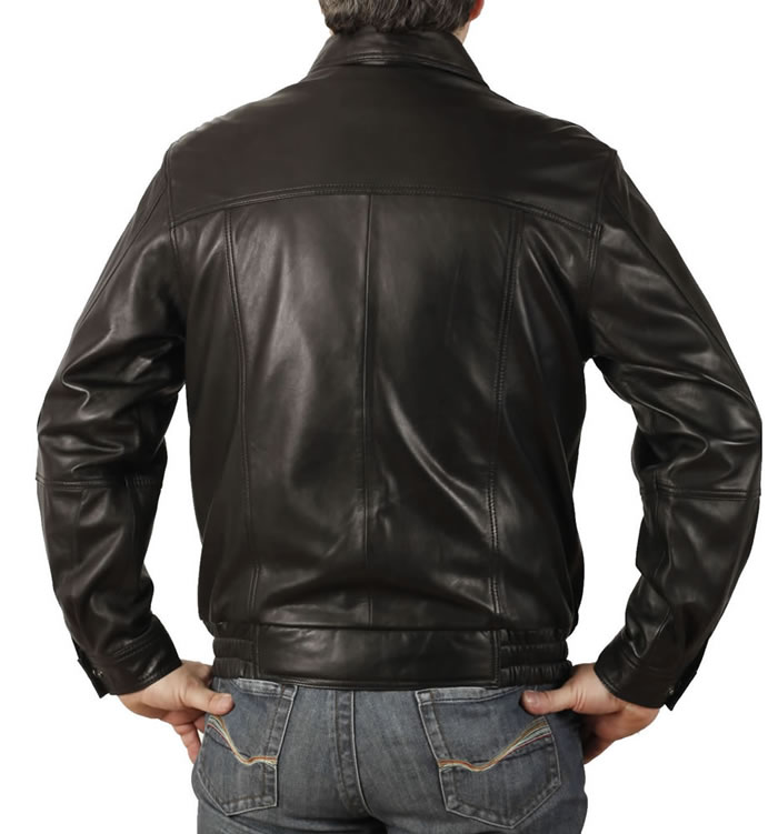 SL1116 - Mens Classical Style Black Leather Blouson