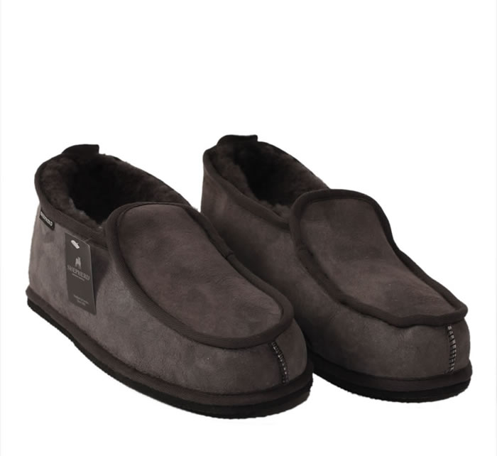 6SL6013 - Shepherd Arne Classic Mens Sheepskin Slipper In Grey