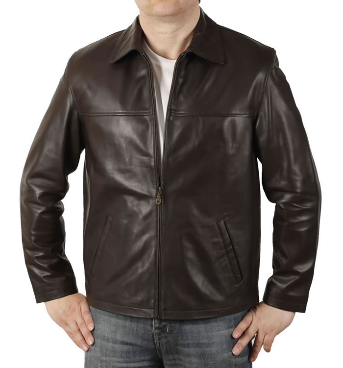 simple black leather jacket