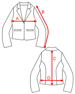 Womens Leather Blazer Sizing Guide Diagram