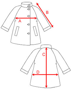 Womens Leather Swing Coat Sizing Guide Diagram